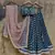 teal blue banarasi georgette gold booti lehenga set