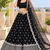 black sequins georgette lehenga with satin blouse & dupatta