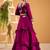 wine fendy satin embroidered lehenga set with dupatta