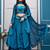 teal blue fendy satin embroidered lehenga set