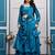 teal blue fendy satin embroidered lehenga set