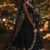 black sequins georgette lehenga with satin blouse & dupatta