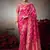 magenta chiniya silk blend saree heavy designer embroidered blouse