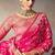 magenta chiniya silk blend saree heavy designer embroidered blouse