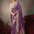 purplw chiniya silk blend saree heavy designer embroidered blouse