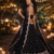 black sequins georgette lehenga with satin blouse & dupatta