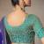 blue chiniya silk blend saree heavy designer embroidered blouse