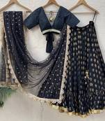 BLACK BANARASI GEORGETTE STUNNING LEHENGA CHOLI WITH DUPATTA
