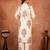 Off white red hand block printed cotton suit set of 3