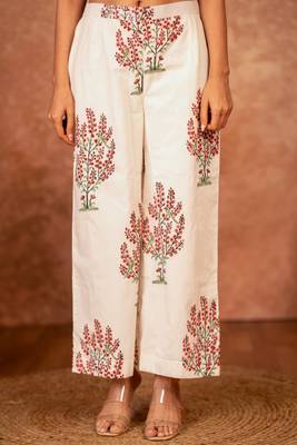 off white cotton hand block print suit set 5