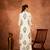 Off white blue hand block printed cotton suit set of 3