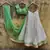 ivory green georgette gold booti lehenga choli set