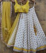 YELLOW BANARASI GEORGETTE STUNNING LEHENGA CHOLI WITH DUPATTA