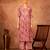 Pink hand block printed cotton suit set of 3