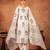 Off white blue hand block printed cotton suit set of 3