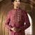 Maroon embroidered rawsilk sherwani