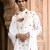 Ivory embroidered rawsilk sherwani