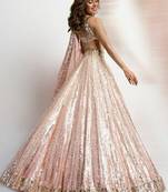 pink embroidery georgette designer lehenga choli set