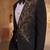 Black embroidered velvet tuxedo