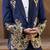 Blue embroidered velvet tuxedo