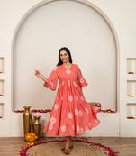 Pink tie & dye cotton dress