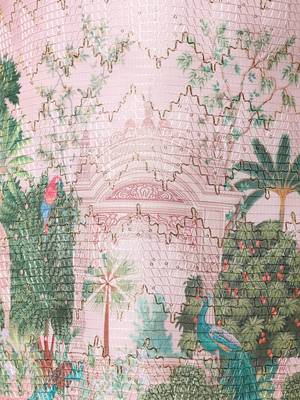 Boys pink rayon zigzag embroidered sequined scenic heritage print kurta & pyjama set 3