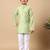 Boys pista green cotton blend ikat woven pattern kurta & pyjama set