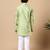 Boys pista green cotton blend ikat woven pattern kurta & pyjama set