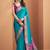 Aqua blue patola silk party wear saree