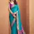 Aqua blue patola silk party wear saree