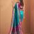 Aqua blue patola silk party wear saree