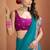 Aqua blue patola silk party wear saree