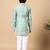 Boys sea green cotton blend ikat woven pattern kurta & pyjama set