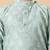 Boys sea green cotton blend ikat woven pattern kurta & pyjama set