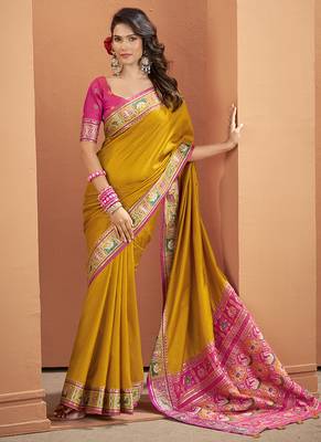 Musatrd patola silk party wear saree 2