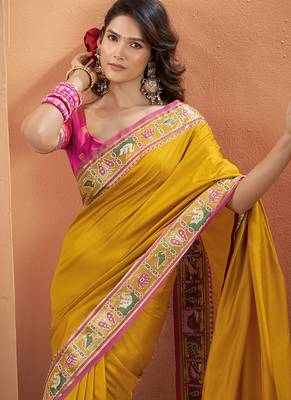 Musatrd patola silk party wear saree 3