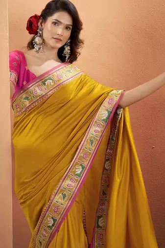 Musatrd patola silk party wear saree
