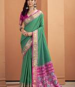 Green patola silk party wear saree