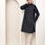 Men's straight navy blue viscose silk embroidery kurta full sleeve