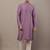 Men's straight lavender viscose silk embroidery kurta full sleeve