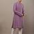 Men's straight lavender viscose silk embroidery kurta full sleeve