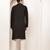Men's straight black viscose silk embroidery kurta full sleeve