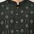 Men's straight green viscose silk embroidery kurta full sleeve