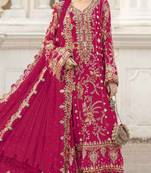 rani pink silk embroidered sequin - salwar suit