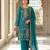 turquoise silk embroidered sequin - salwar suit