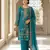turquoise silk embroidered sequin - salwar suit