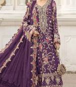 purple silk embroidered sequin - salwar suit