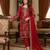 red silk embroidered sequin - salwar suit