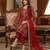 red silk embroidered sequin - salwar suit