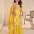 yellow shimmer suit with hand & embroidery work - full stitched free size